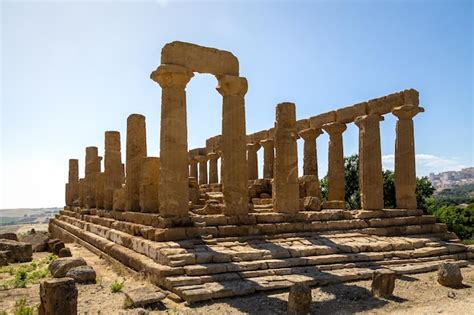 Templo De Juno En El Valle De Los Templos Agrigento Sicilia Italia