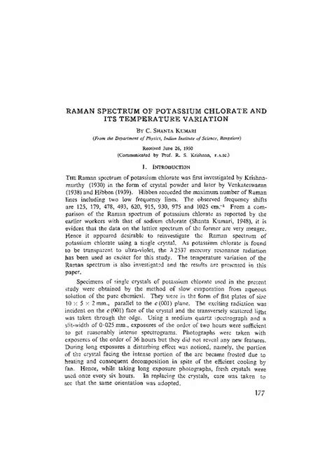 PDF Raman Spectrum Of Potassium Chlorate And Its Temperature