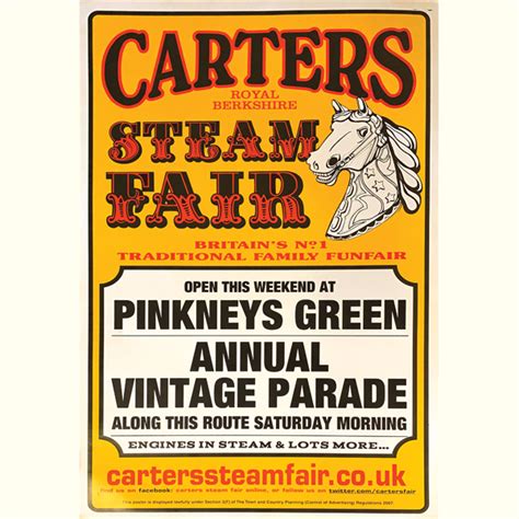 Carters Steam Fair at Pinkneys Green Annual Parade Poster - CARTERS ...