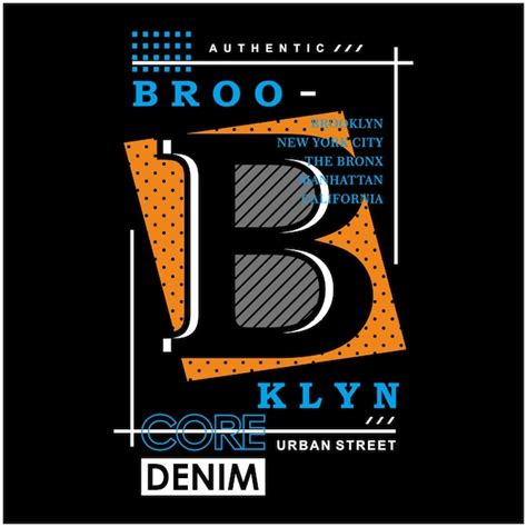 Brooklyn urbano denim gráfico tipografía camiseta vector ilustración