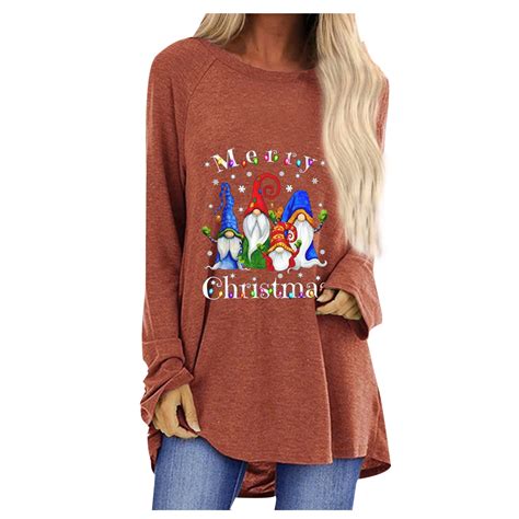 USSUMA Ladies Merry Christmas Tees Pullover, Oversized Sweatshirt for ...