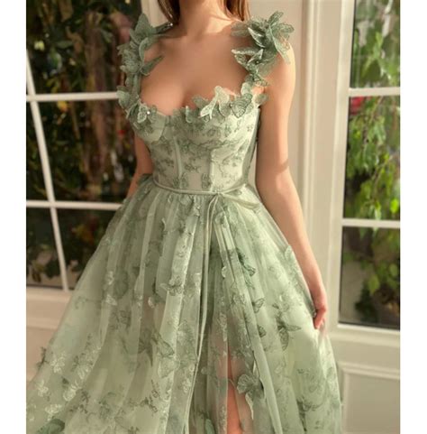 Sweetheart 3d Lace Butterfly Cottagecore Prom Dress Rebelsmarket