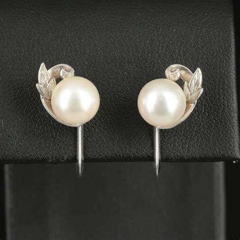 Vintage Mikimoto 14K Pearl Earrings | EBTH