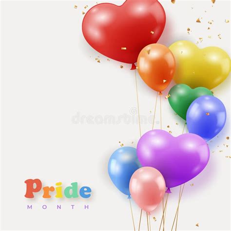 Antecedentes Del Mes Del Orgullo Con Globos Coloridos Y Confetti