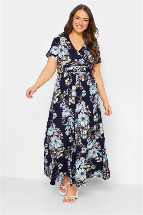 Yours Plus Size Purple Floral Cold Shoulder Midaxi Dress Yours Clothing