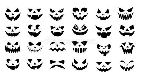 Scary Faces Halloween Smiley Pumpkin Faces Creepy Jack Lantern With