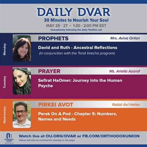 Dvar yoim provides daily spiritual guidance for the community