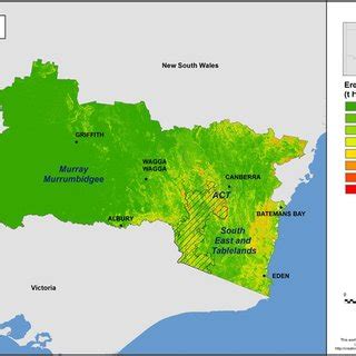 Projected hillslope erosion risk (t ha -1 yr -1 ) for the 1990 to 2009 ...