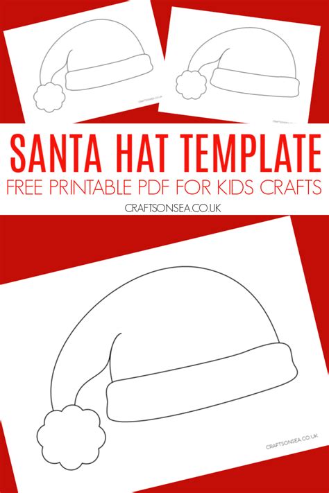 Santa Hat Template (Free Printable) - Crafts on Sea