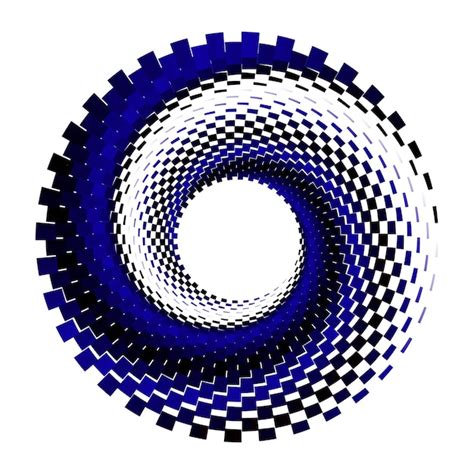 Vector de logotipo de círculo de vórtice en espiral discontinua azul