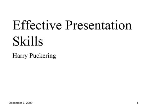 Effective Presentation Skills Slides Ppt