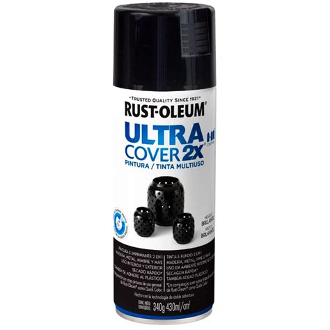 Tinta Spray Rust Oleum Ultra Cover X Preto Brilhante G Gasparin