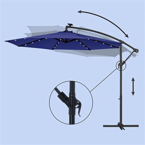 Parasol Met Led Verlichting Op Zonne Energie Verkeerslichtparasol