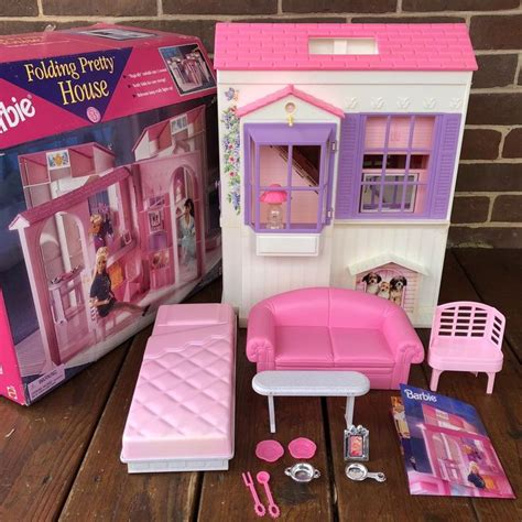 Vintage+Barbie+Folding+Pretty+House+%2316961+Dollhouse+Mattel+1996 for ...