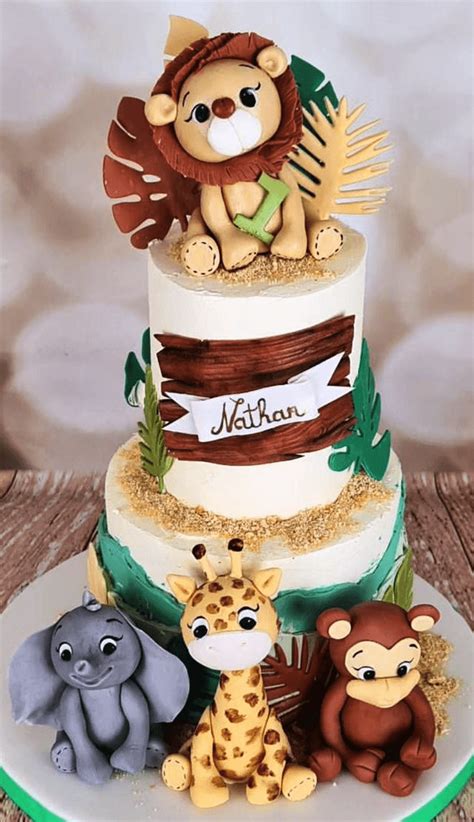 Jungle Birthday Cake Ideas Images Pictures