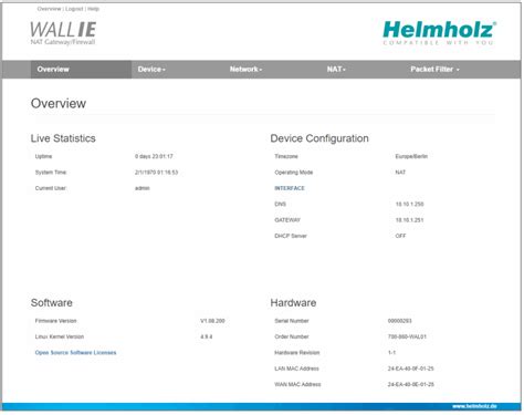 Helmholz 700 860 WAL01 Wall IE Industrial NAT Gateway And Firewall User