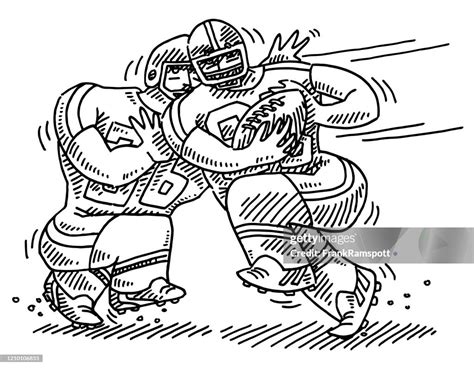 Cartoon American Football Players Drawing High-Res Vector Graphic ...