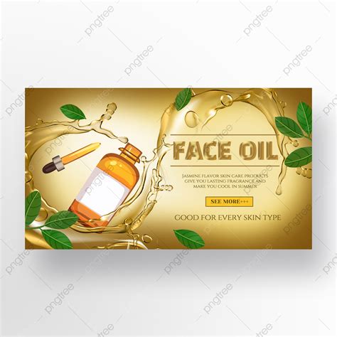 Golden Oil Element Hair Care Essential Oil Promotion Banner Template