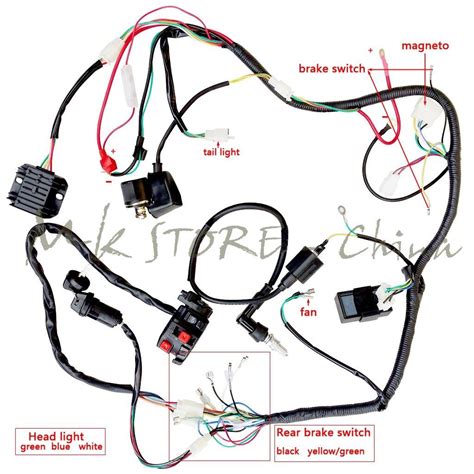 Ajboy Elektrischer Kabelbaum Draht Loom Stator Cdi Spule F R Atv Quad