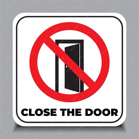 Aviso vectorial mantener la señal de puerta cerrada para imprimir