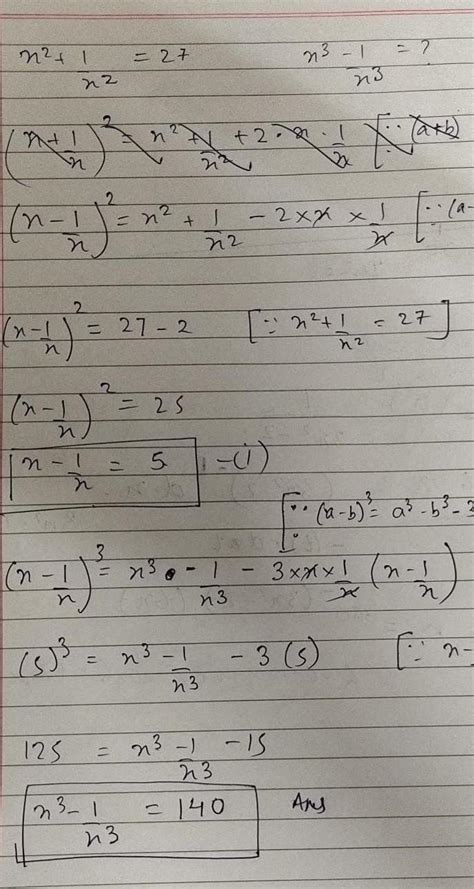 X²1x²27 The Find Value Of X³ 1x³