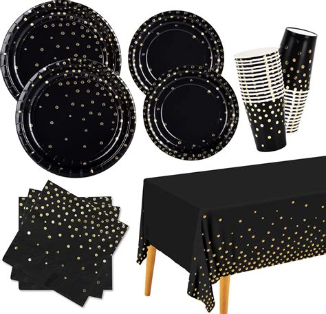 Black And Gold Party Paper Plates Outlet Store