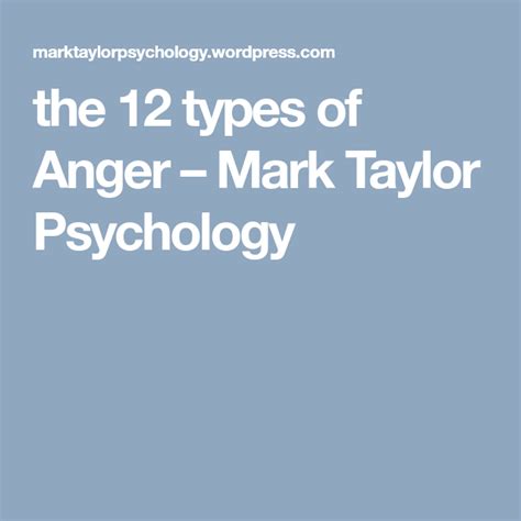 The 12 Types Of Anger Anger Anger Problems Thing 1 Thing 2