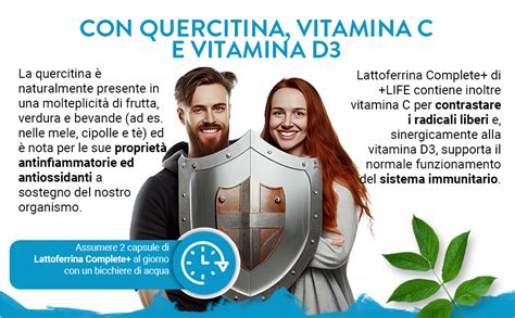 Lattoferrina Immuno Capsule Con Quercetina Vitamina C E D Piulife