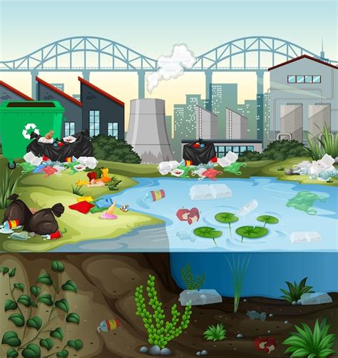 Water Pollution Drawing Vectors & Illustrations for Free Download | Freepik