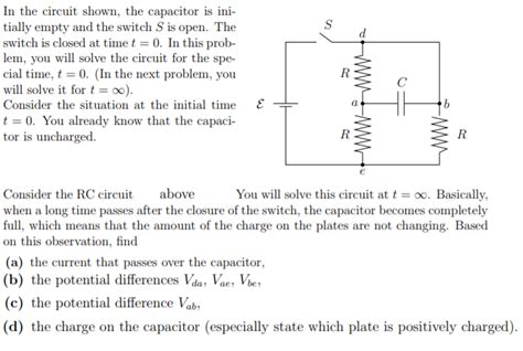 Solved In The Circuit Shown The Capacitor Is Ini Tially Chegg