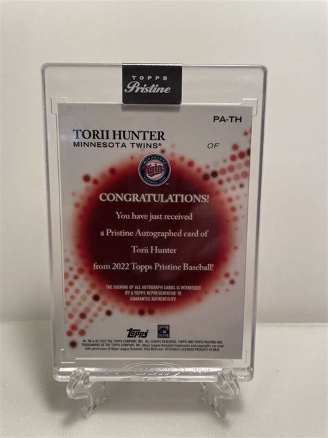 Topps Pristine Torii Hunter Encased Refractor Auto Minnesota Twins