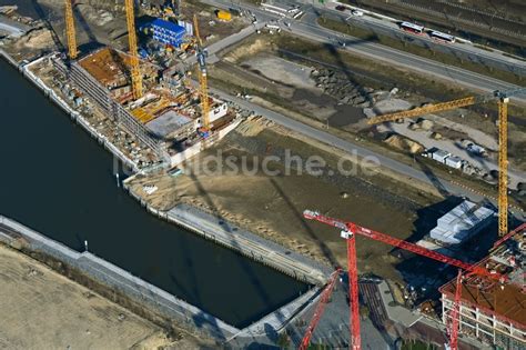 Luftaufnahme Hamburg Baustelle mit Erschließungs und Aufschüttungs