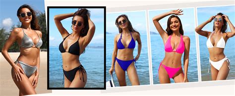 Amazon Tempt Me Women Triangle Bikini Sets Halter Two Piece Sexy Swimsuit String Tie Side