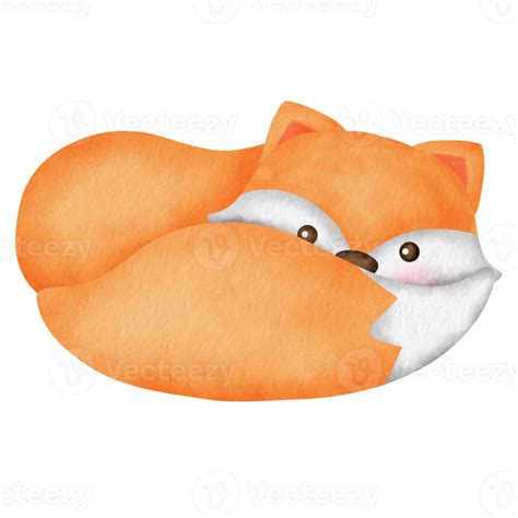 watercolor cute fox 24390594 PNG