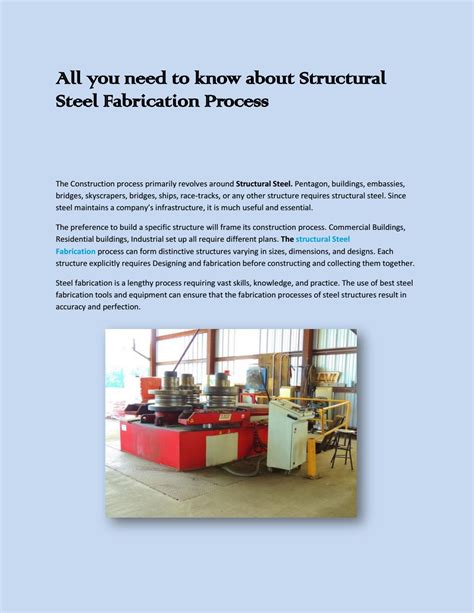 Structural Steel Fabrication Process by browningenterpriseinc - Issuu