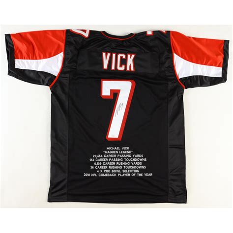 Michael Vick Signed Career Highlight Stat Jersey Jsa Pristine Auction