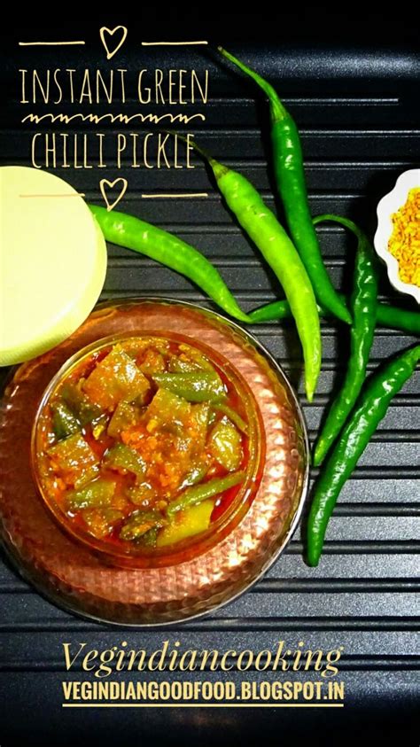 How To Make Instant Green Chilli Pickle Hari Mirch Ka Achaar Ready