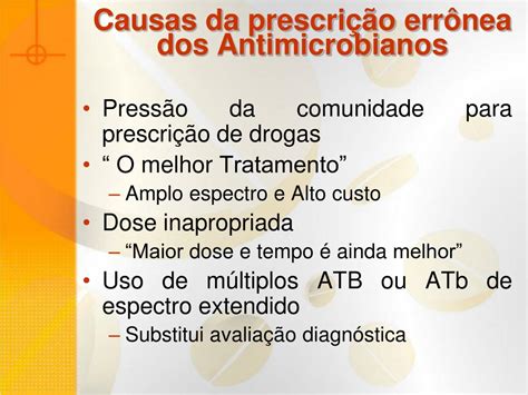 PPT Uso Racional de Antimicrobianos na Prática Hospitalar PowerPoint