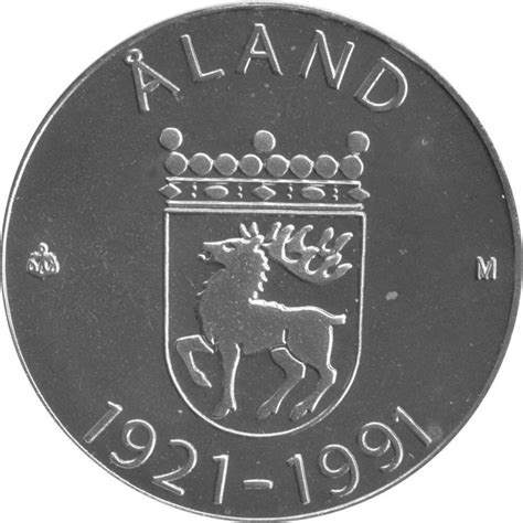 Finnland 100 Markkaa 1991 70 Jahre Autonomie Von Aland Silber 30 20