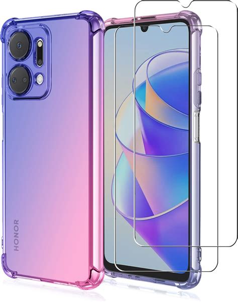 Zmone Funda Para Honor X A Case Con Mica De Vidrio Cristal Templado