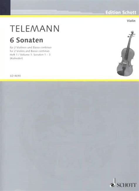 6 Sonaten Von Georg Philipp Telemann Im Stretta Noten Shop Kaufen