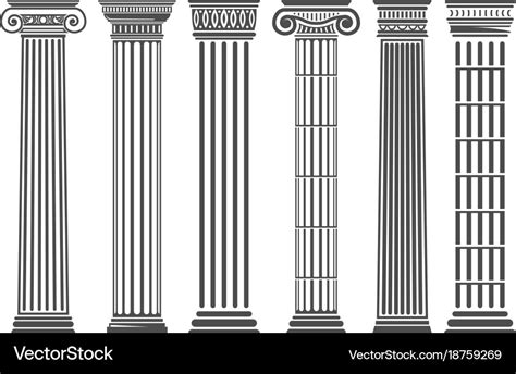 Greek and roman columns set Royalty Free Vector Image