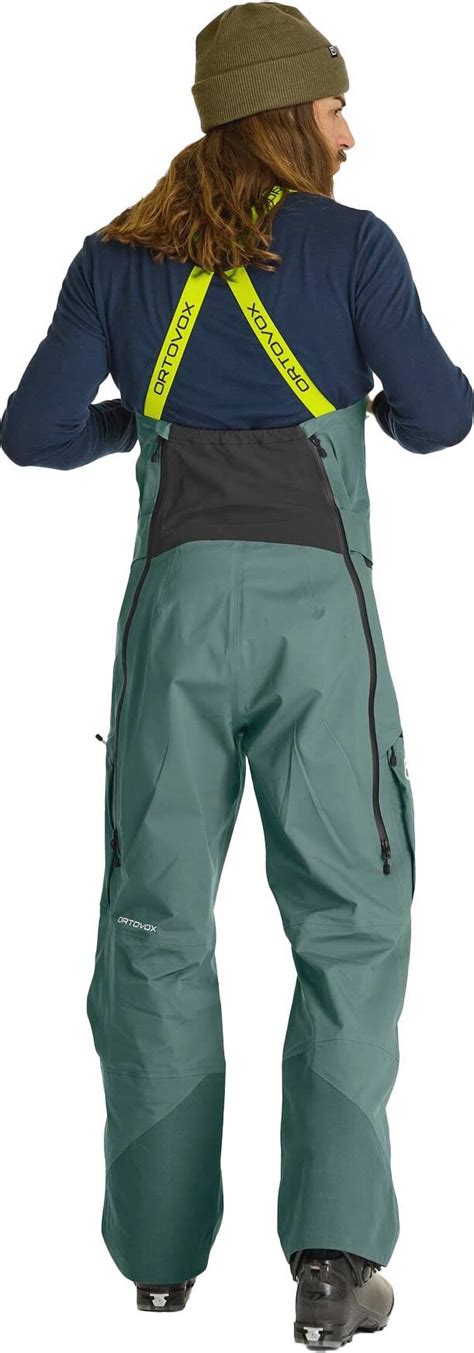 Ortovox L Deep Shell Bib Pants M Arctic Grey Ski Trousers Snowleader