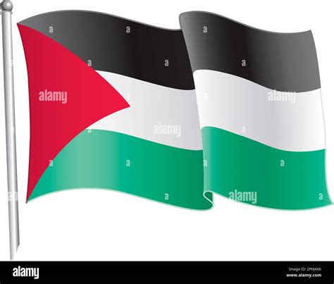 Palestinian Flag Waving Shaded Adobe Illustrator 60 File All Blends Are Fully Editable