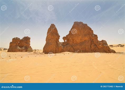 So-called Crying Cow in the Algerian Desert Sahara Stock Photo - Image ...