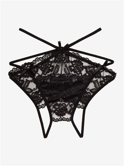 Lingerie Panties Nude Lace Bows Indoor Crotchless Sexy Adult S Panties Milanoo