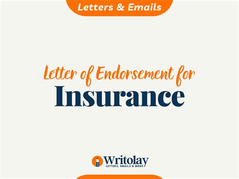 Insurance Endorsement Letter 4 Templates Writolay