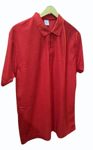 Unisex Red Dri Fit Collar Neck Promotional T Shirt Solid At Rs 110