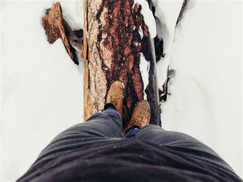 Free Images Hand Person Shoe Snow Winter Wood Photography