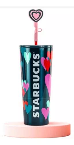 Vaso San Valent N Starbucks Corazones Popote Silicon Meses Sin